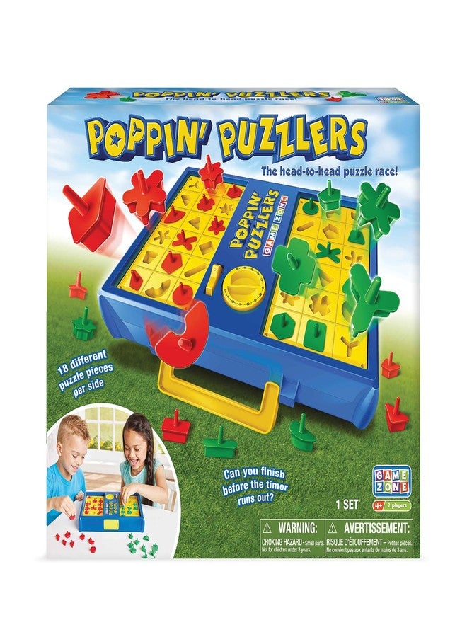 Game Zone Poppin' Puzzlers - Interactive Puzzle Game for 2 Players Ages 4+ - Helps Develop Problem-Solving Skills and Fine Motor Skills - Perfect for Game Nights with Family and Friends! - Image 1